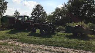 Something about Red tractors and Green balers big rounds of Sudex small squares of straw