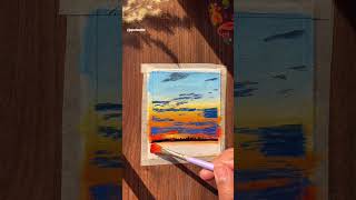 Easy Sunset painting✨#shorts #painting #easy #art #ashortaday #acrylic #sunset #drawing #beginner