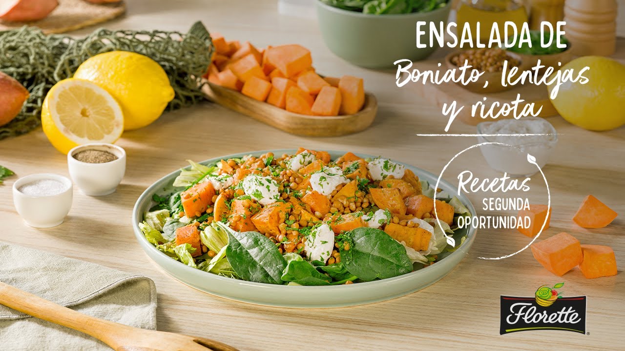 Ensalada De Boniato, Lentejas Y Ricota - Recetas Florette - YouTube