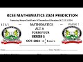 KCSE MATHS 2024 PREDICTION PAPER 1  SERIES 2 | SECTION A