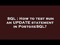 SQL : How to test run an UPDATE statement in PostgreSQL?