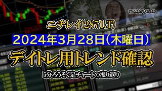 2024-03-28 ：ニチレイ(2871.T)　5分ろうそく足株価チャート