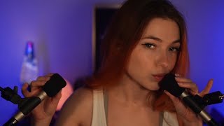 Playing with foam mic covers while I ramble | ASMR mostly inaudible whispers. mic pumps, taps, etc.