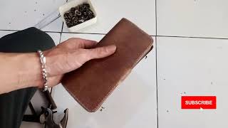 DIY cara membuat dompet hp dari kulit bekas tas yang tidak terpakai #menjahit #penjahitpemula