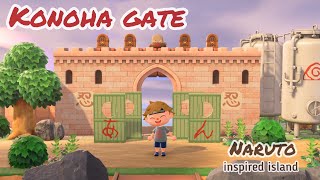 【Naruto, ACNH】Making Konoha gate | speed build | あつ森でナルト島 | 木の葉の正門