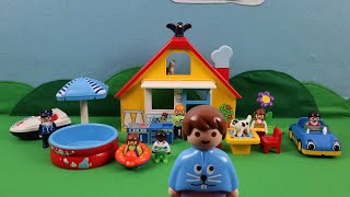 Playmobil 1.2.3 9527 Unboxing \u0026 Clips | Holiday Home, Colourful