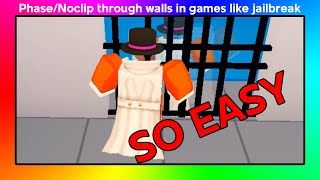 How To Noclip In Roblox Jailbreak Free Script Exploit 2018 Wall Hack Mod - how to speed hack in roblox jailbreak no clip btools patched by toastysloth