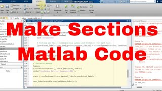 How to create sections in matlab / Create sections in matlab