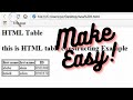 HTML Table Tutorial for Beginners | Very Simple || #makeeasy