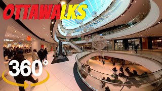 360° Christmas eve shopping in Downtown Ottawa's Rideau Centre - Capital of Canada December 24 2021