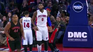 James Johnson cock back dunk over Andre Drummond