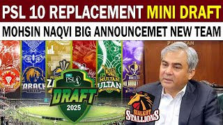 PSL 2025 Mini Draft Replacement Draft | Mohsin Naqvi Announced 2 New Teams In PSL