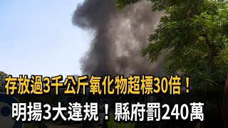 存放過3千公斤氧化物超標30倍！　明揚3大違規！縣府罰240萬－民視新聞