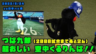 つば九郎　超おしい！交流戦初戦の空中くるりんぱ！　2022/5/24 vs日本ハム