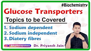 Glucose Transporters (GLUTs and SGLTs)  : Sodium dependent, Sodium independent and Diatery fibres