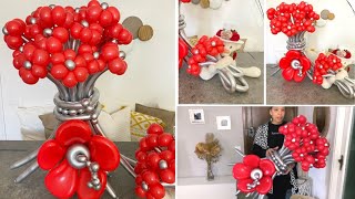 IDEA REGALÓ PARA EL DIA DE LOS ENAMORADO COMO HACER RAMO DE FLORES ELEGANTE CON GLOBOS PASO A PASO