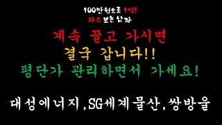 100만원으로1억! [관심종목]_대성에너지_SG세계물산_쌍방울