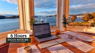 6 HOUR STUDY WITH ME on A RAINY DAY | 10-min Break, No music, Study with Merve