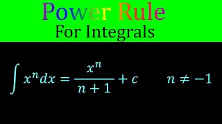 Power Rule for Integrals - Basic Integration Formulas
