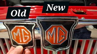 MGB Roadster Install New Grill Badge GT