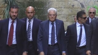 Napoli - Mattarella visita la Cappella Sansevero per ammirare il Cristo velato (22.08.15)