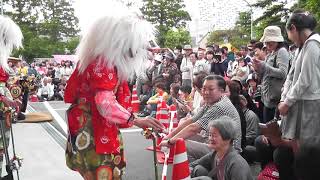 平成30年6月2日　山王祭り　皆葎獅子保存会　「天狗舞」　日枝神社　富山　獅子舞　五箇山