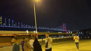 Sarıyer Ortaköy’de gece saat 05:00’da#sahil#15 Temmuz köprüsü #kumpir