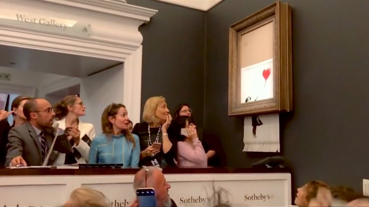 Banksy Reveals Painting Shredding Did Not Work Properly - YouTube