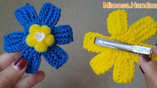 #67 How Beautifull and Easy 💕💕 Crochet Flower Hair Clip | Crochet Tutorial