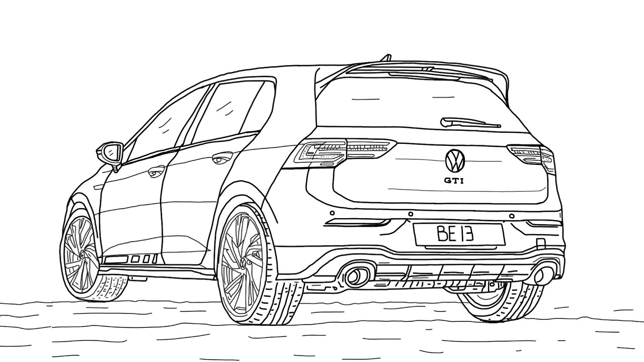 How To Draw Volkswagen Golf GTI Clubsport 2021 - YouTube