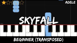 Adele - Skyfall (mostly on White Keys) - Easy Beginner Piano Tutorial - For 1 Hand