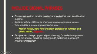 ENG 101 - Integrating Sources