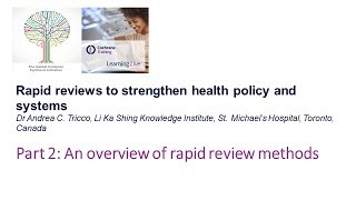 An overview of rapid review methods