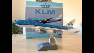 UNBOXING INFLIGHT 200 KLM  FAREWELL FLIGHT BOEING 747-400 PH-BFT WITH STAND AND COLLECTOR COIN!