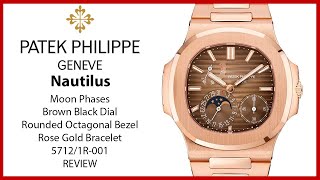 ▶ Patek Philippe Nautilus Moon Phases Rose Gold Brown Black Dial 5712/1R-001 - REVIEW