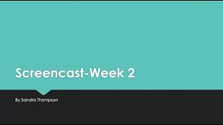 Screencast Assignment