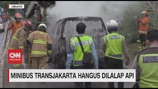 Minibus Transjakarta Hangus Dilalap Api