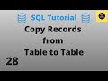 Copy Records From Table To Table - SQL Basics Tutorial - Part 28