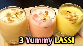 Yummy lassi recipes/ఇంట్లోనే రుచిగా mango lassi/Rose lassi/sapota lassi  @Kalyani's Recipes\u0026Greens