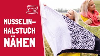 Musselintuch nähen mit Rollsaum | Nähanleitung für Nähmaschine \u0026 Overlock