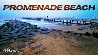 Promenade Beach | Rock Beach | Puducherry | Walking Tour | 4K | Shodow Walker