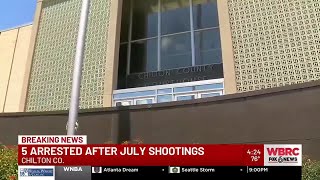 5 arrested after July shootings in Chilton County