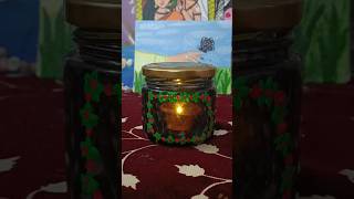 DIY Glass jar lamp 🫙 🪔 🎨 🖌️#painting #mismatched #ishqhai #cuteideas #diylampideas #trending