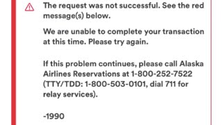 How To Resolve Alaska Airlines Error Code 1990?