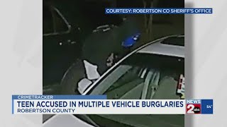 Teen accused in multiple Robertson County vehicle burglaries