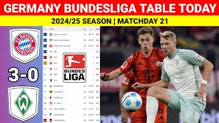 BAYERN MUNCHEN vs BREMEN [3-0] German Bundesliga Table Today ¦Bundesliga Table and Standings 2024/25