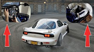 Forza Horizon 4 - Mazda RX-7 FD Drifting with Fanatec Steering Wheel & Pedal Gameplay!