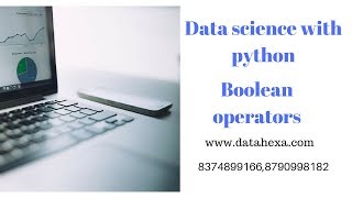 Data Science With Python Tutorial Boolean Operators || rritec trainings
