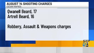 Two teenagers facing multiple charges for involvement in Cedar Rapids shooting