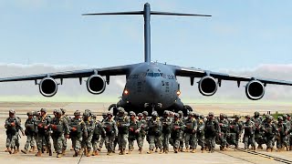 Paratroopers of the 82nd Airborne Division Jump from C-17 and C-130 Aircraft Over Fort Bragg